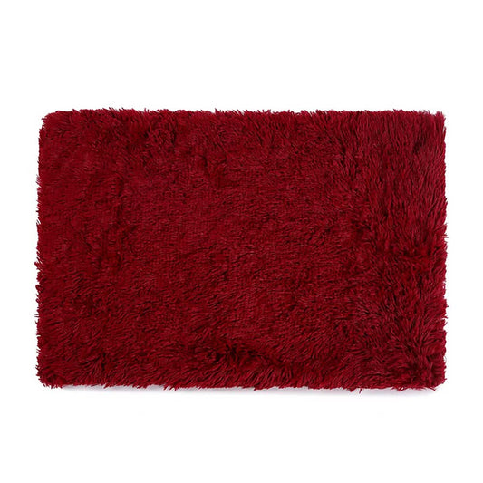 Fluffy Pet Blankets-Soft Faux Fur, Anti-Anxiety Cozy Throws for Cats and Dogs 80*55cm wine red