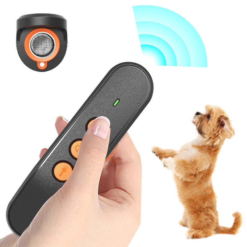 Compact Ultrasonic Dog Training Remote - Handheld Anti-Bark Device with LED and Adjustable Strap