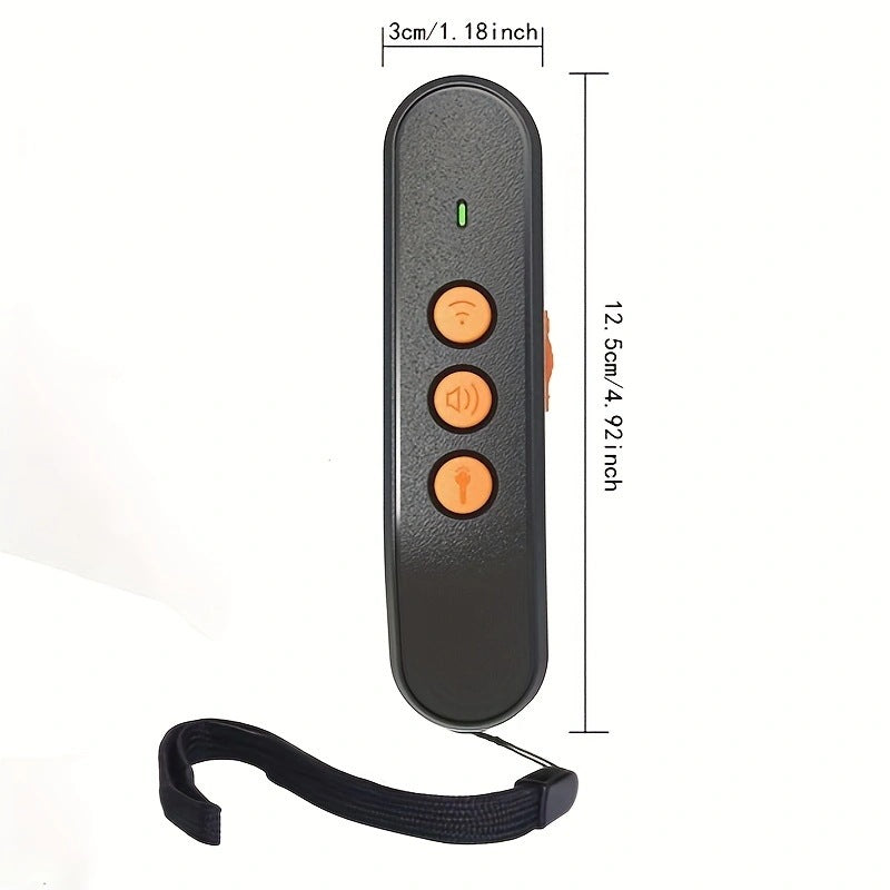 Compact Ultrasonic Dog Training Remote - Handheld Anti-Bark Device with LED and Adjustable Strap