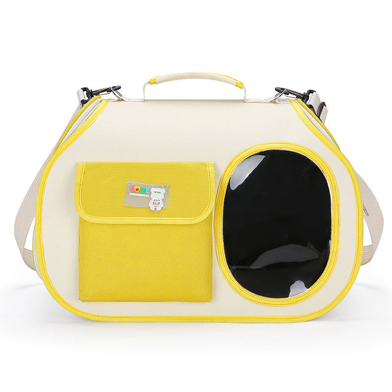 Yellow Colors Pet Carrier Backpack, Breathable Cat Carrier Backpack with Transparent Window, Airline Approved Dog Backpack Carrier for Small Dogs and Cats, Travel Hiking Camping