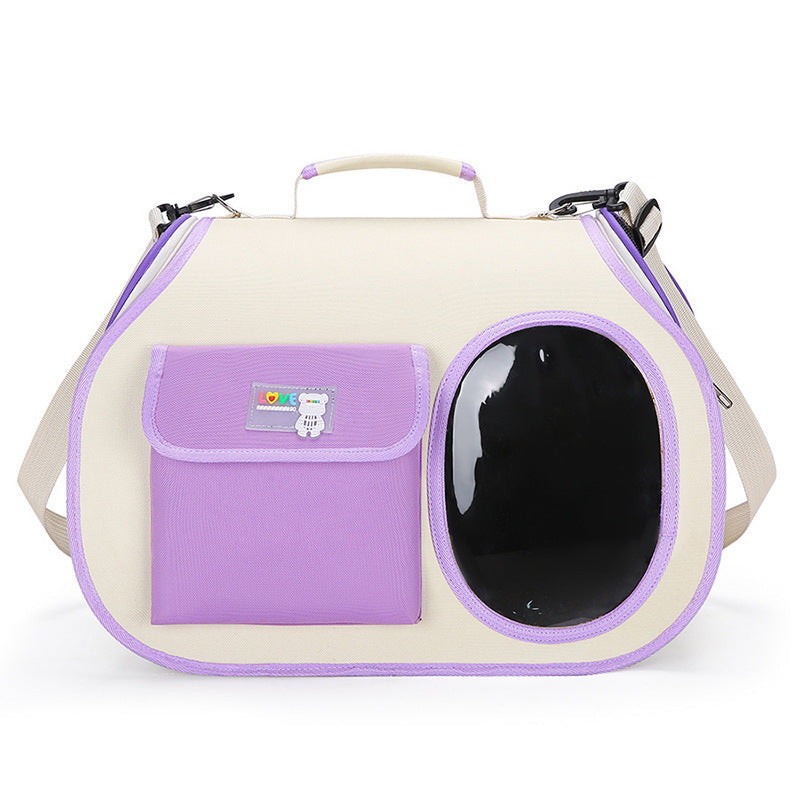 Purple Colors Pet Carrier Backpack, Breathable Cat Carrier Backpack with Transparent Window, Airline Approved Dog Backpack Carrier for Small Dogs and Cats, Travel Hiking Camping