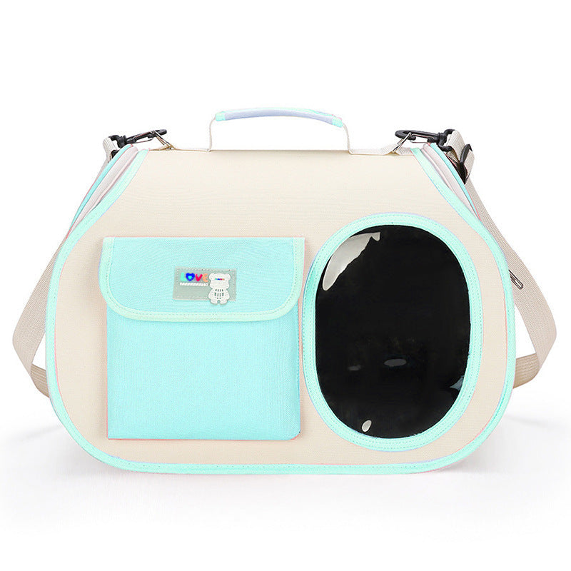 Green Pet Carrier Breathable Backpack with Transparent Window for Small Dogs and Cats