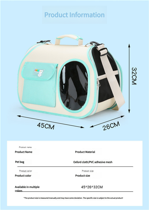 Green Pet Carrier Breathable Backpack with Transparent Window for Small Dogs and Cats