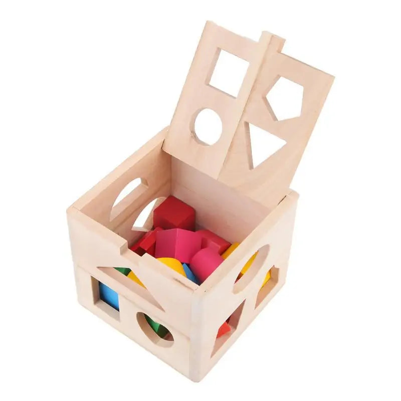 Wooden Shapes Sorting Cube